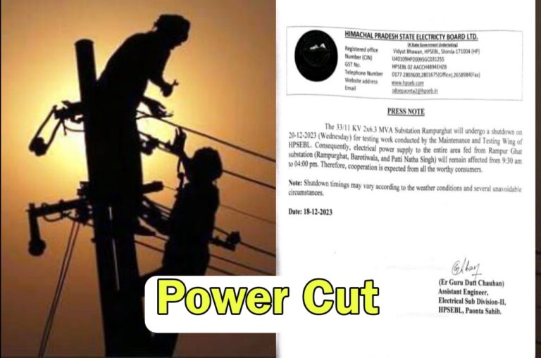 इन जगह रहेगी बुधवार को बिजली आपूर्ति बाधित..