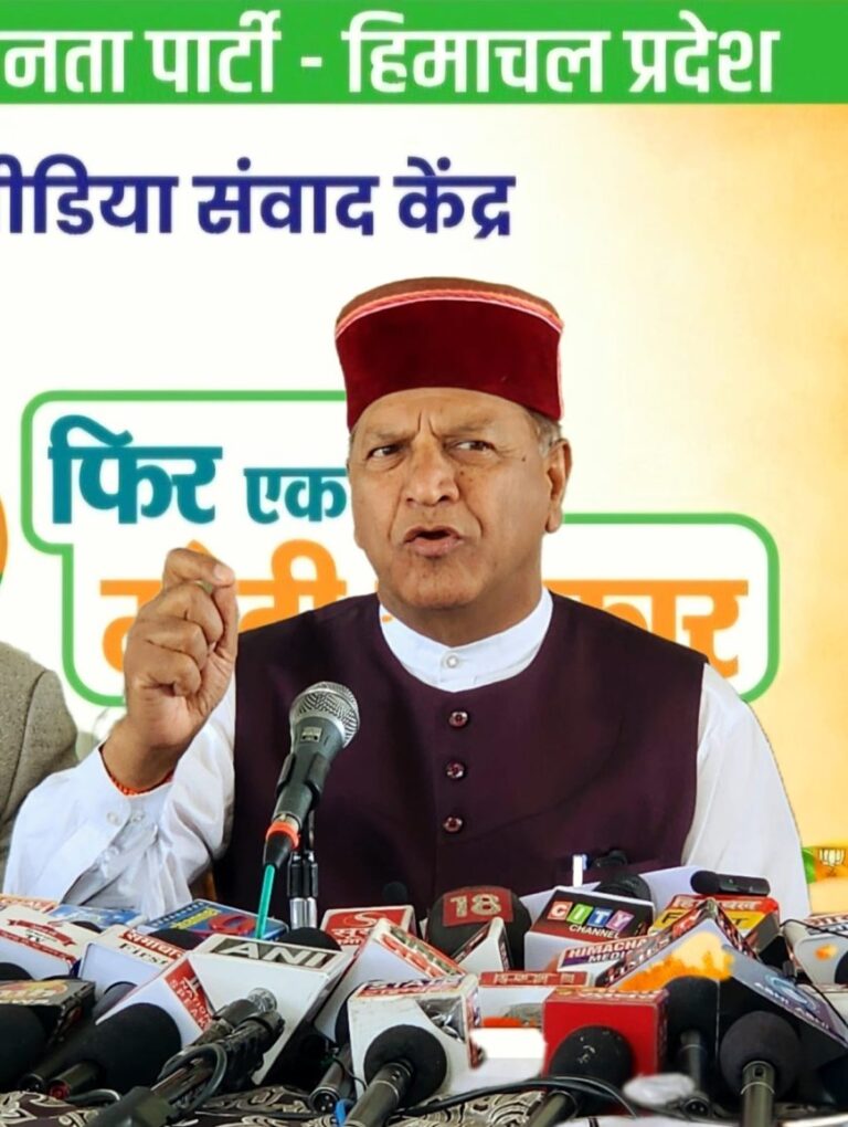 भाजपा प्रदेश अध्यक्ष डॉ. राजीव बिंदल ने लगाया कांग्रेस सरकार पर लापरवाही का आरोप